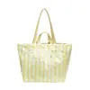 Bolso Tote Rayado Nuevo de Verano 2026, Bolso de Mano de Lona Resistente al Agua de Alta Capacidad para el Trabajo de Mujer de Gama Alta