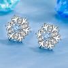 Pendientes de copo de nieve con diamantes azules sencillos y modernos para mujer, bonitos y elegantes, con circonitas que combinan con todo, regalo de Navidad.