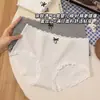 Chica Fresca Encaje Dulce Algodón Suave Patrón de Dibujos Animados Ancho Extendido Algodón Puro Entrepierna Antibacteriana Hipster Bragas Mujer