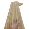 Bordado Recto de Tubo de Cuentas Bordado de Flores Tela Encaje Bordado de Lentejuelas Tela de Malla Bordada Vestido de Novia Encaje con Cuentas Lentejuelas