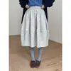 [Estudiante de Arte Beidao] Falda Midi de Flor Pequeña Retro Geming para Mujer Invierno Cintura Alta N904C