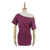Vestido Curto com Ombro de Fora Estilo Desejo Puro Feminino Verão Menina Quente Slim Fit Design de Saia Cintura Apertada Slim Fit Saia de Quadril