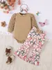 Roupas de Outono Inverno para Bebês Meninas Conjunto de Calças Flare com Estampa de Borboleta Fábrica de Origem Cadeia de Suprimentos Transfronteiriça de Comércio Exterior Preço de Atacado de Roupas Infantis
