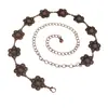Cadena de Cintura Retro de Cobre Rojo Grabado Transfronteriza Accesorio para Mujer Cadena de Flores Cinturón de Cintura Decoración Moda Falda Vestido Metal
