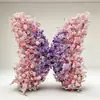 Decoração de Buquê de Flores Artificiais Borboleta Transfronteiriça Gradiente Rosa e Roxo Cascata Floral Arranjo para Evento de Casamento Adereços de Flores Artificiais