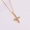 Collar Cruz Diamante Simple Nuevo Acero Titanio Suéter Mujer Lujo Ligero Nicho Cadena Joyería Diseño Nicho