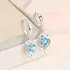 Runxin Pendientes de Aro Grandes de Nuevo Estilo para Mujer Elegantes con Sentido de la Moda Japonesa y Coreana Pendientes con Cierre de Gancho Francés Pendientes de Corazón con Diamantes Brillantes