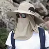 Chapéu Masculino de Verão Anti-ultravioleta Chapéu de Sol com Proteção Facial e do Pescoço Integrada Chapéu de Pesca Chapéu de Sol para Ciclismo
