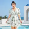 Novo maiô feminino com estampa de desejo puro de alta qualidade, modelo vestido, plus size, esconde a barriga, modelador, adequado para mulheres plus size, ideal para fontes termais e férias