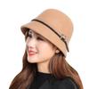 Outono e inverno lã nova moda feminina equestre cap ao ar livre quente lazer viagem cinto fivela pequena bacia chapéu atacado