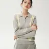 Gola polo, malha com padrão de losangos, 35% caxemira, nova coleção outono/inverno 2026, blocos de cor, casual, cardigã de corte solto
