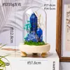 Columna de Cristal Natural Transfronteriza Flor Eterna Adorno de Tapa de Vidrio Prisma Hexagonal de Cristal Hecho a Mano DIY Flor Seca Regalo Creativo