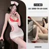 Lingerie sexy de renda uniforme de enfermeira bodycon vestido pura tentação conjunto de pijama sedutor qqny para mulheres 2768