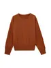 Suéter de Punto ACME Morado Simple Cuello Redondo para Mujer 2026 Otoño Ajuste Relajado Manga Raglán Suéter Holgado 12038