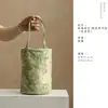 Bolsa de almacenamiento cilíndrica de tela para juego de té, bolsa para juego de té de viaje al aire libre, bolsa de almacenamiento para juego de té de una tetera y tres tazas