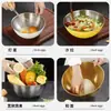 Tazón de acero inoxidable directo del fabricante para lavar alimentos, picar verduras y mezclar, tazón de lados rectos para batir huevos y preparar ensaladas