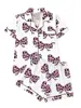 Floral 2026 Nuevo Cárdigan Transfronterizo de Seda de Leche Pijama Estampado para Mujer Conjunto de Ropa de Casa de Manga Corta Transfronterizo