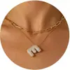 Nuevo Producto Transfronterizo de Amazon Collar con Letras de Burbuja Moda y Versátil Collar con Colgante de Pedrería Multicapa para Uso Diario