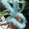 Tira de plumas planas de color directo de fábrica Tira de lana de pavo materiales de decoración manualidades regalo de Navidad DIY