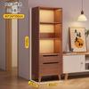Estante de Livros de Chão Prateleira de Armazenamento de Piso Prateleira de Armazenamento de Parede para Sala de Estar Estante de Livros com Múltiplos Andares com Portas de Armário Design Moderno Minimalista