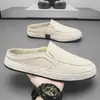 Sapatos Casuais Masculinos Slip-On da Moda de Verão Loafers Casuais Estilo Coreano Sapatos Respiráveis de Lona de Linho