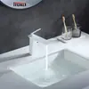 Grifo de lavabo de latón grifo de lavabo de hotel apartamento grifo de agua caliente y fría negro mate gris pistola blanco leche