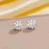 Brincos de cobre europeus e americanos mais vendidos, com incrustação de diamantes, brincos de tarraxa requintados, únicos, retrô, de celebridade da internet, versáteis e de alta qualidade