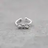 Anel Aberto de Prata de Lei S925 Anel de Laço Personalizado da Moda para Mulheres Joias de Prata de Lei Estilo Coreano Simples Exquisite Atacado