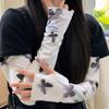 2024 Nuevas Mangas de Protección Solar de Mariposa Estilo Coreano para Niñas Mangas Protectoras para Brazos Anti-UV Guantes de Seda de Hielo Protector Solar para Conducir Mangas de Hielo