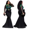 Vestido de Talla Grande Europeo y Americano 2027 Nuevo Vestido de Malla de Encaje Transparente con Volantes para Mujer Vestido de Noche