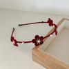 Nueva diadema con flores de perla dulce y flocada para otoño e invierno, diadema con pinza para el pelo, accesorios para el cabello, tocados.
