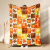 Amazon Transfronterizo Manta Nap de Halloween Fantasma Pequeño Linterna de Calabaza Manta de Franela Polar Manta de Tiro