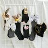 Calcetines Infantiles Z125 Solo 1-3 Años Un Par de Calcetines Infantiles de Moda Primavera Muñeca con Lazo Personalizada Calcetines de Media Pantorrilla Algodón