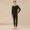 Conjunto de Ropa Interior Térmica de Lyocell para Otoño e Invierno para Hombre, Tops y Pantalones Térmicos Gruesos con Forro Polar, Capa Base Delgada a Prueba de Frío para Mujer