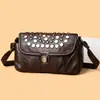 Bolso de Hombro Cruzado de Cuero Suave de Moda Casual para Mujer Gran Capacidad Bolso para Mamá de Mediana Edad Bolso Cuadrado Pequeño Retro