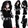 Sudadera Casual de Manga Larga con Capucha Estilo Punk Negro Estampado de Luna Venta Caliente Transfronteriza Aliexpress 2026