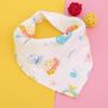 Toalla triangular de gasa espumosa peinada con estampado de dibujos animados de algodón para bebé, toalla absorbente de saliva ajustable con doble broche