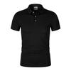 190g 40 Unidades Gelo Íon Cor Sólida Colarinho de Camisa Manga Curta Camisa Polo Logotipo Personalizado Estampado Uniforme de Classe Camisa Cultural Confortável