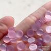 Ágata natural rosa plano sin agujero superficie de anillo superficie de anillo ovalada estilo antiguo parche incrustado anillo colgante DIY aretes