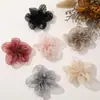 Estilo Coreano Nuevo Todo Fósforo Malla de Seda Brillante Perla Artificial Flor de Cinco Pétalos Diadema Hecha a Mano DIY Pin Lateral Tocados Accesorios para Ropa