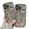 Lindo Mickey Adecuado para Funda de Teléfono Móvil Apple 17Promax Iphone15 con Soporte 16 Galvanizado 14 Silicona 13 Mujer