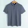 Camisa Polo Personalizada de Algodão Mercerizado com Amônia Líquida Frente e Verso Camiseta Masculina de Algodão Pima Manga Curta Business Polo Masculino de Alta Qualidade