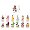 Decoração de Festa Temática do Mario Bandeira de Aniversário Topper de Bolo Balão Espiral Conjunto de Arranjo