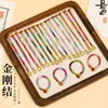 Colgante de Joyería DIY Tejido a Mano Llavero Cordón Cadena para Teléfono Decoración de Bolsa con Nudo de Diamante Aro Abierto