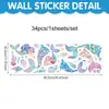 Pegatina de Pared de Delfín de Dibujos Animados del Océano de Verano Animal Submarino Habitación Infantil Dormitorio Pegatina de PVC Autoadhesiva Decoración de Baño