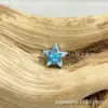 Pendientes de Aleación de Titanio Astmf-136 Estrella de Cinco Puntas Circonita G23 Titanio Rosca Interna Pendientes de Circonita Joyería para Piercing Cabeza