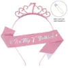 Moda Princesa Europeia e Americana Transfronteiriça Festa Rosa de Aniversário Faixa Digital Tira de Ombro Cinto de Etiqueta Acessórios de Adorno de Cabeça de Aniversário