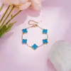 Trébol de Cuatro Hojas Amazon Transfronterizo Popular Pulsera de la Suerte Doble Cara 18K Pulsera de Moda Nueva Lujo Accesible Exquisito Nácar
