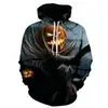 Moletom com Capuz Halloween Terror Abóbora Moda Estampa Digital 3D Moletom Hoodie cos