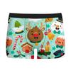 Cueca Masculina Estampada de Natal Nova Respirável Confortável Boxer de Seda de Leite Boxer com Estampa Digital de Seda de Leite
